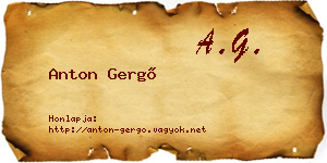 Anton Gergő névjegykártya