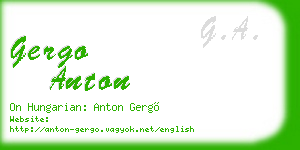 gergo anton business card